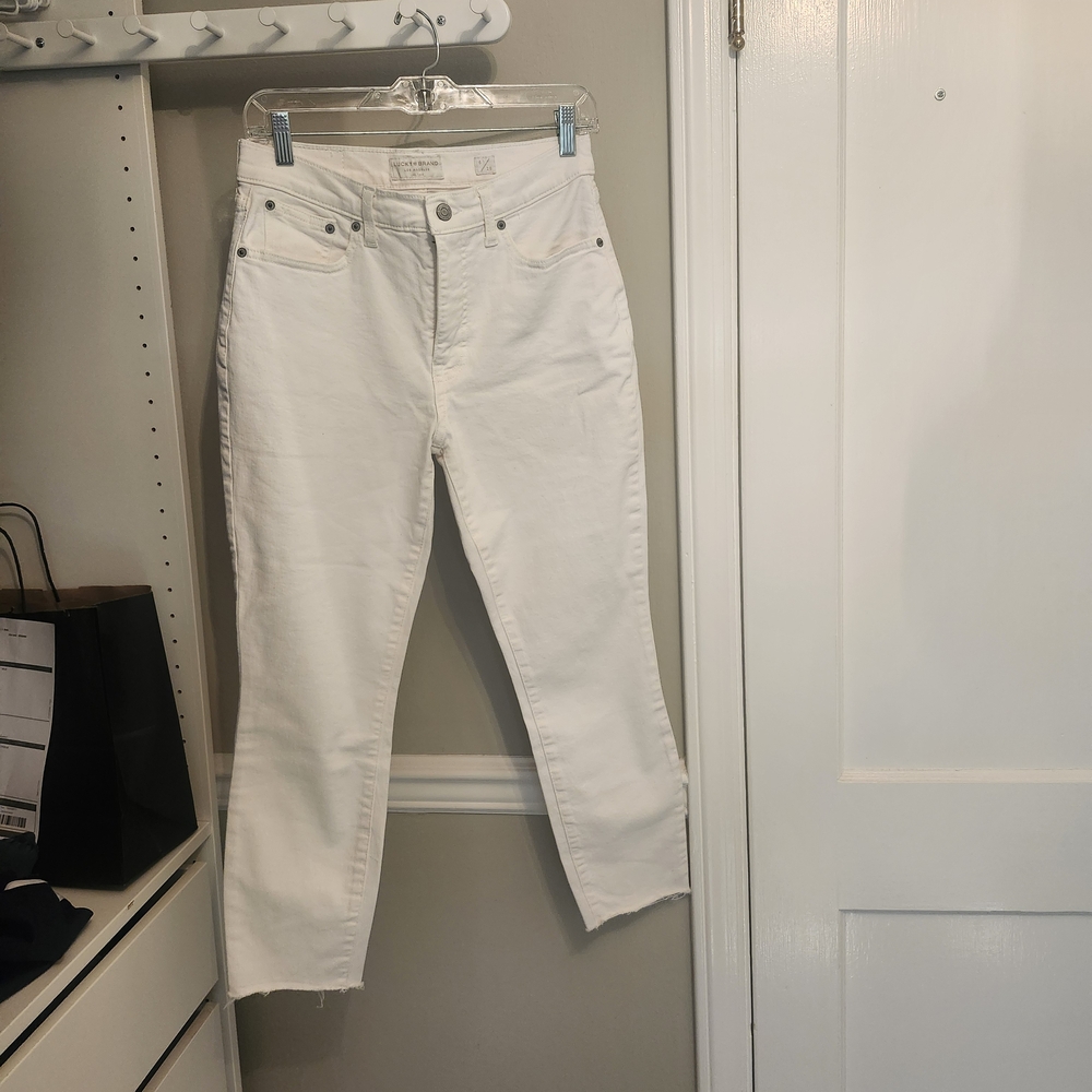 White Size 6 Women's High-Rise Straight Jeans, Lucky Brand